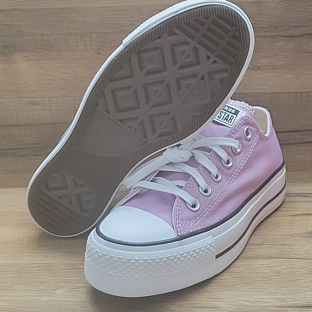 Converse Pink and White Canvas Sneakers Classic Design